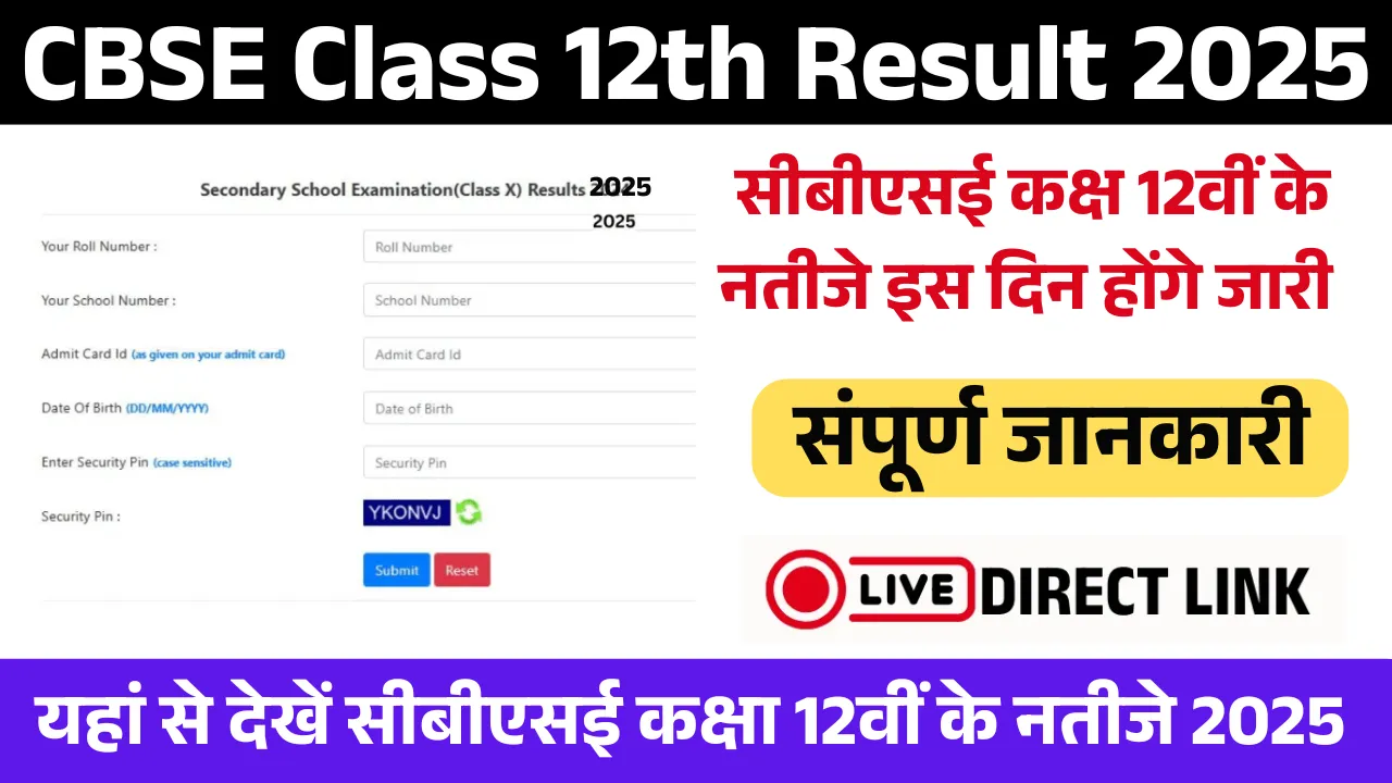 CBSE Class 12th Result 2025